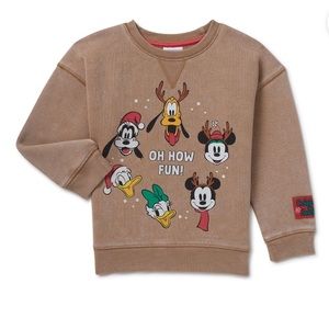 Disney Brown Mickey Mouse Crewneck Sweatshirt Toddlers Size 18M